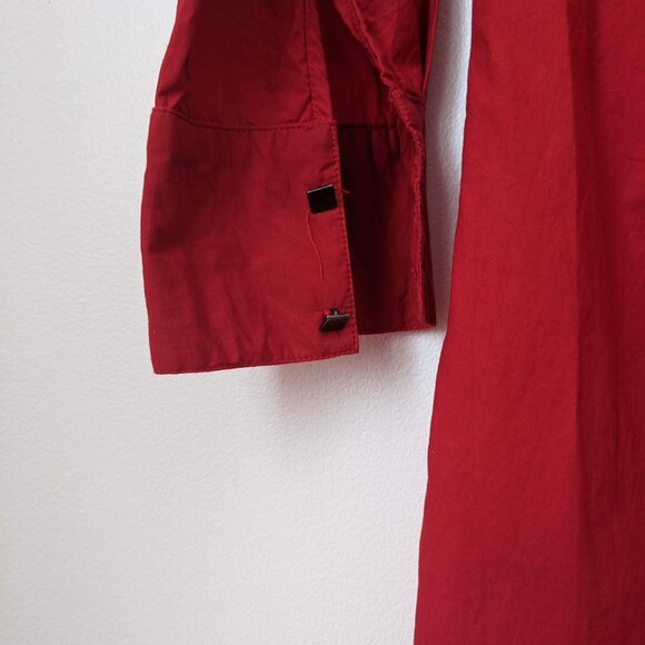 Kazo Red Wrap Around Shirt Dress Size M Medium 6 - Picture 5 of 6